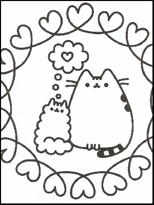 Kolorowanka dwa koty Pusheen